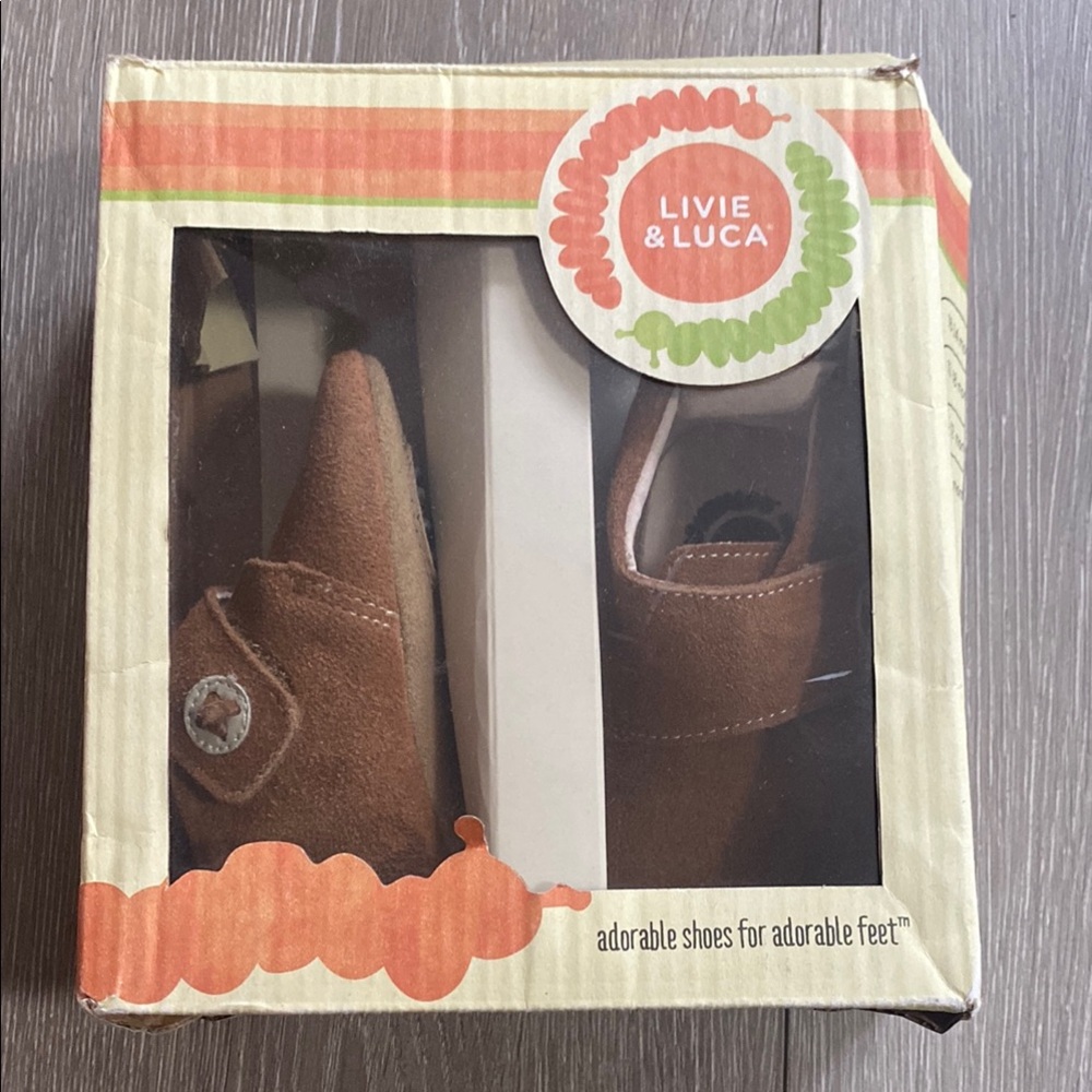 Livie & Luca Benny Shoes Leather Booties Boots Soft Bottom Sz 6 12 months New